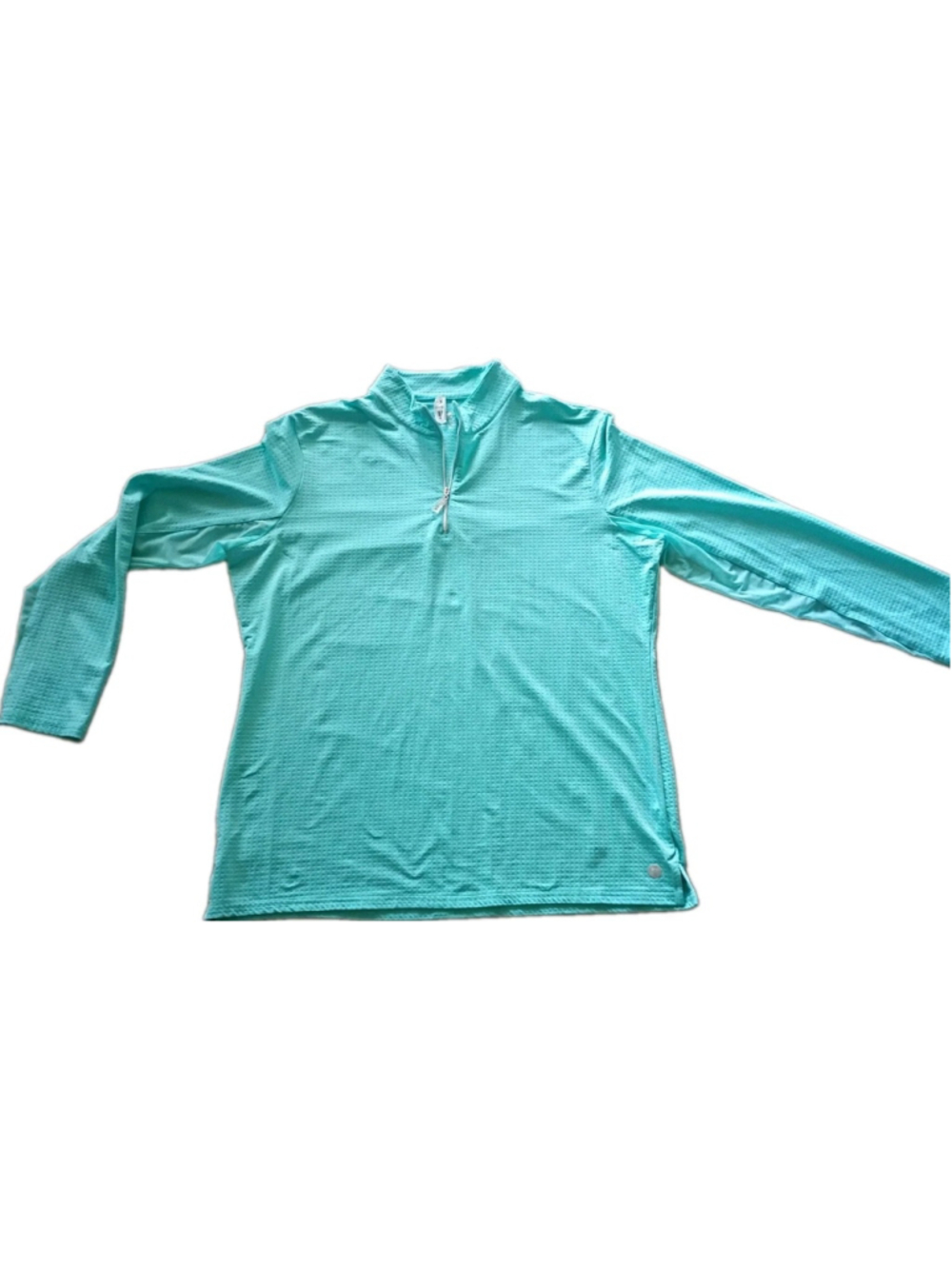 Bette & Court 1/4 Zip-NWT-Performance Long Sleeves -Aqua- Sz XL-Pickleball Golf